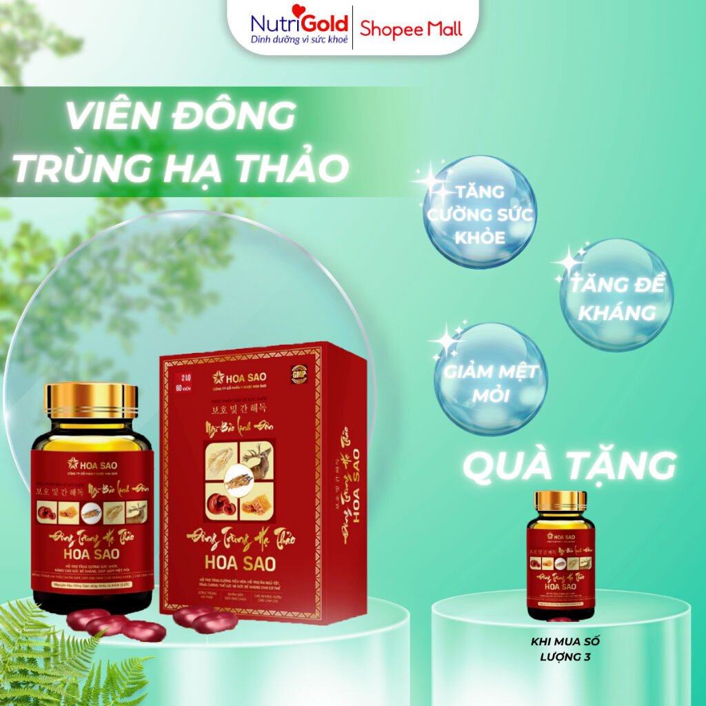 Viên uống đông trùng hạ thảo , giải độc gan , tăng cường sức khỏe